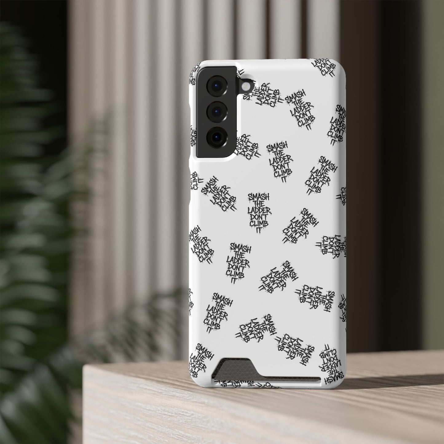 SMASH THE LADDER BLACK PATTERN Variant - Phone Case with Card Holder