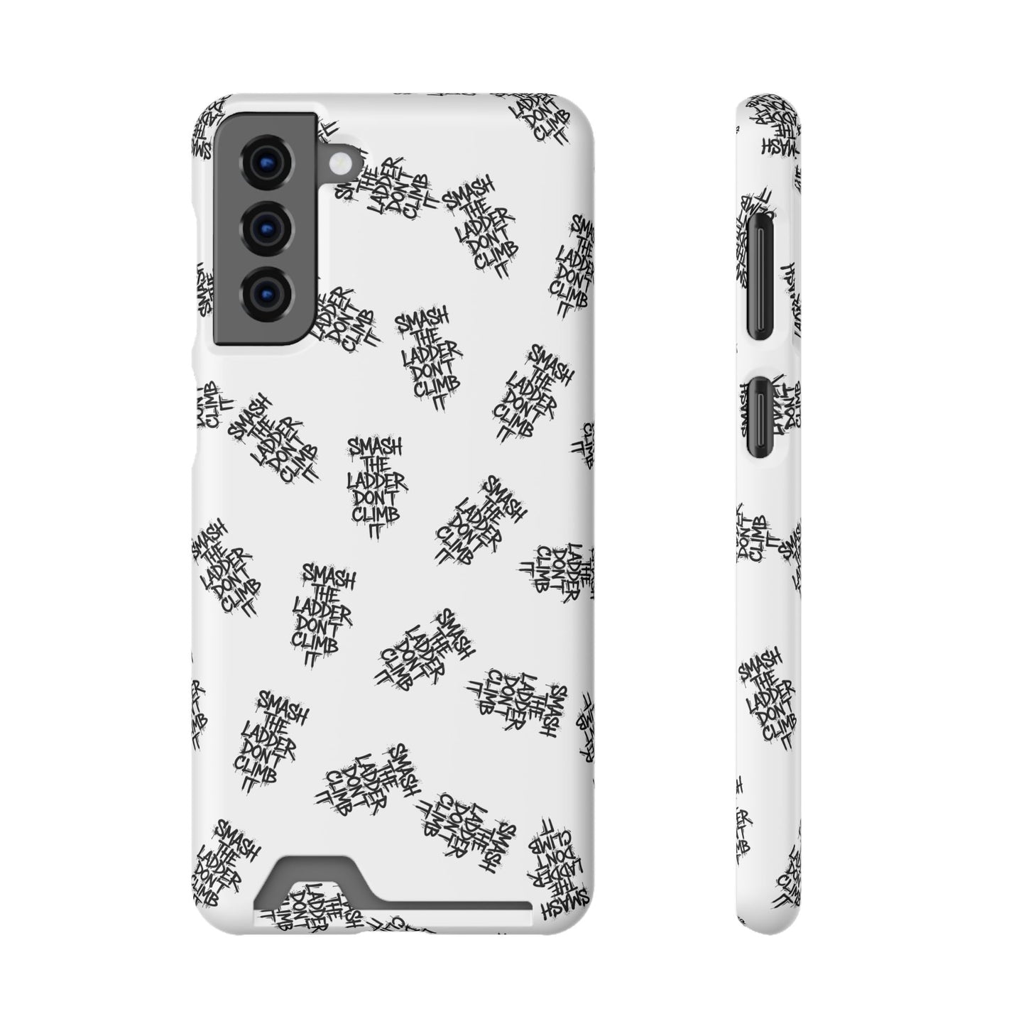 SMASH THE LADDER BLACK PATTERN Variant - Phone Case with Card Holder