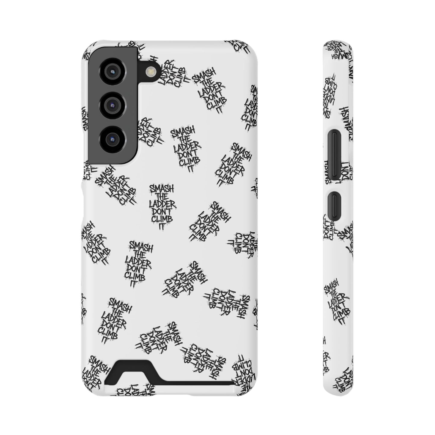 SMASH THE LADDER BLACK PATTERN Variant - Phone Case with Card Holder