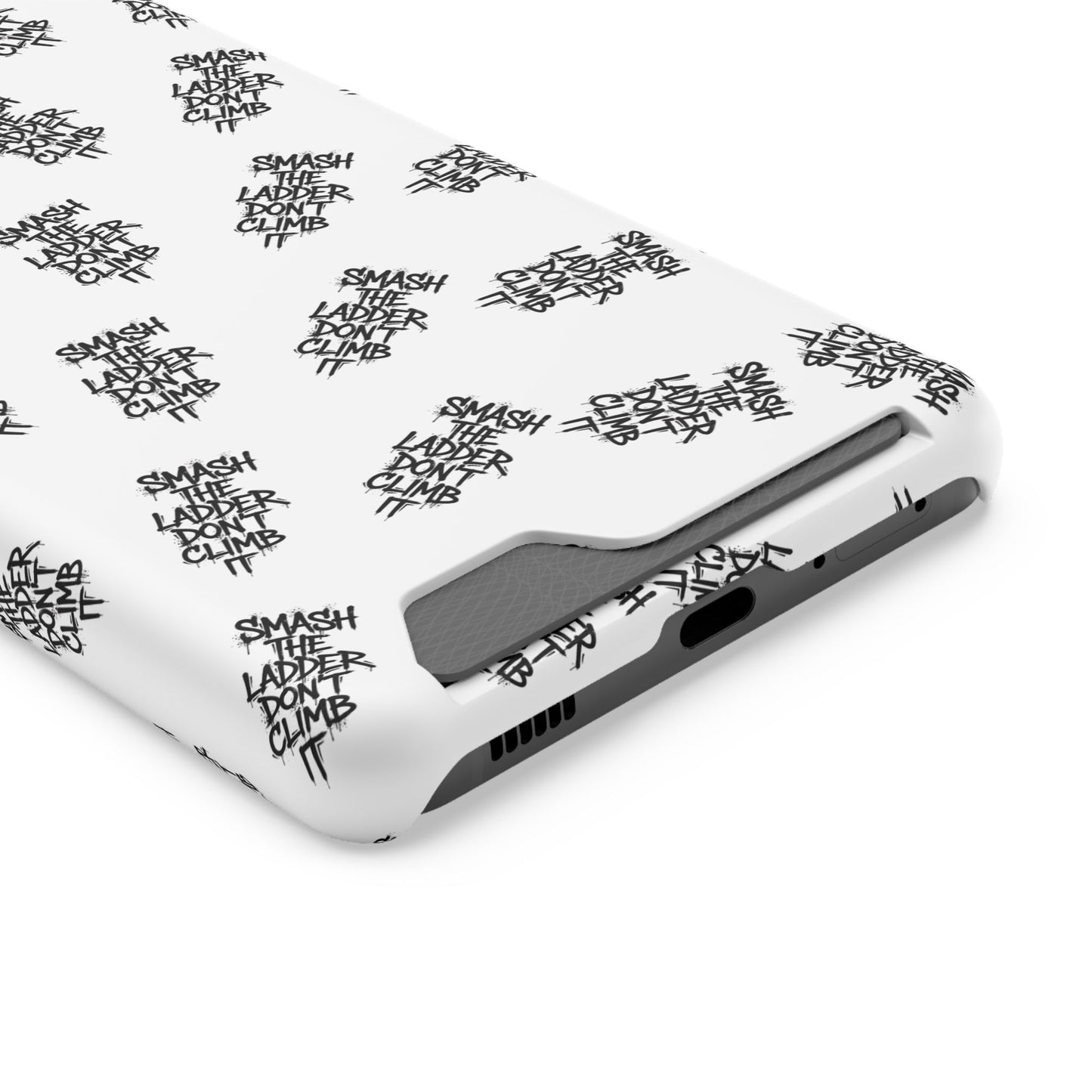 SMASH THE LADDER BLACK PATTERN Variant - Phone Case with Card Holder