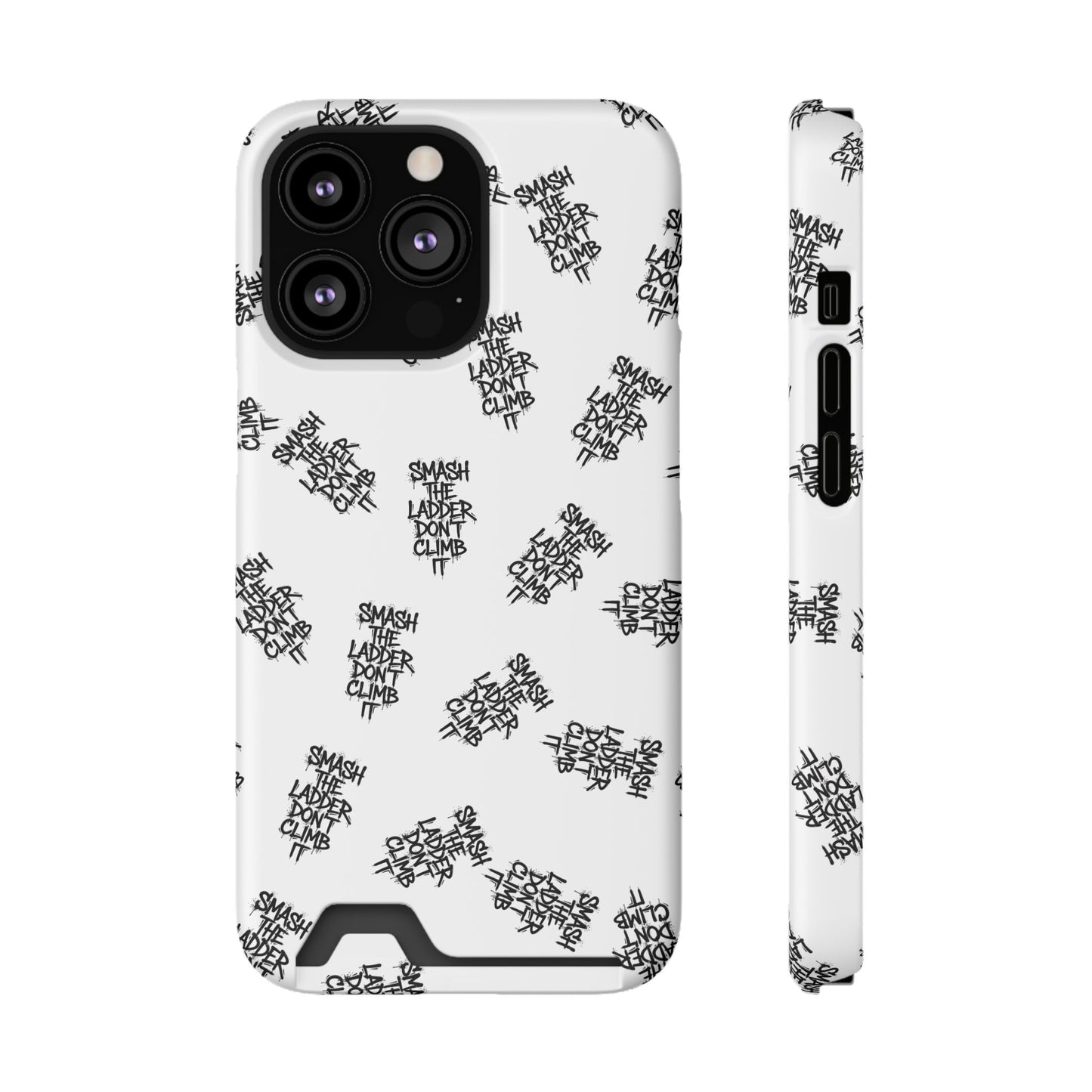 SMASH THE LADDER BLACK PATTERN Variant - Phone Case with Card Holder