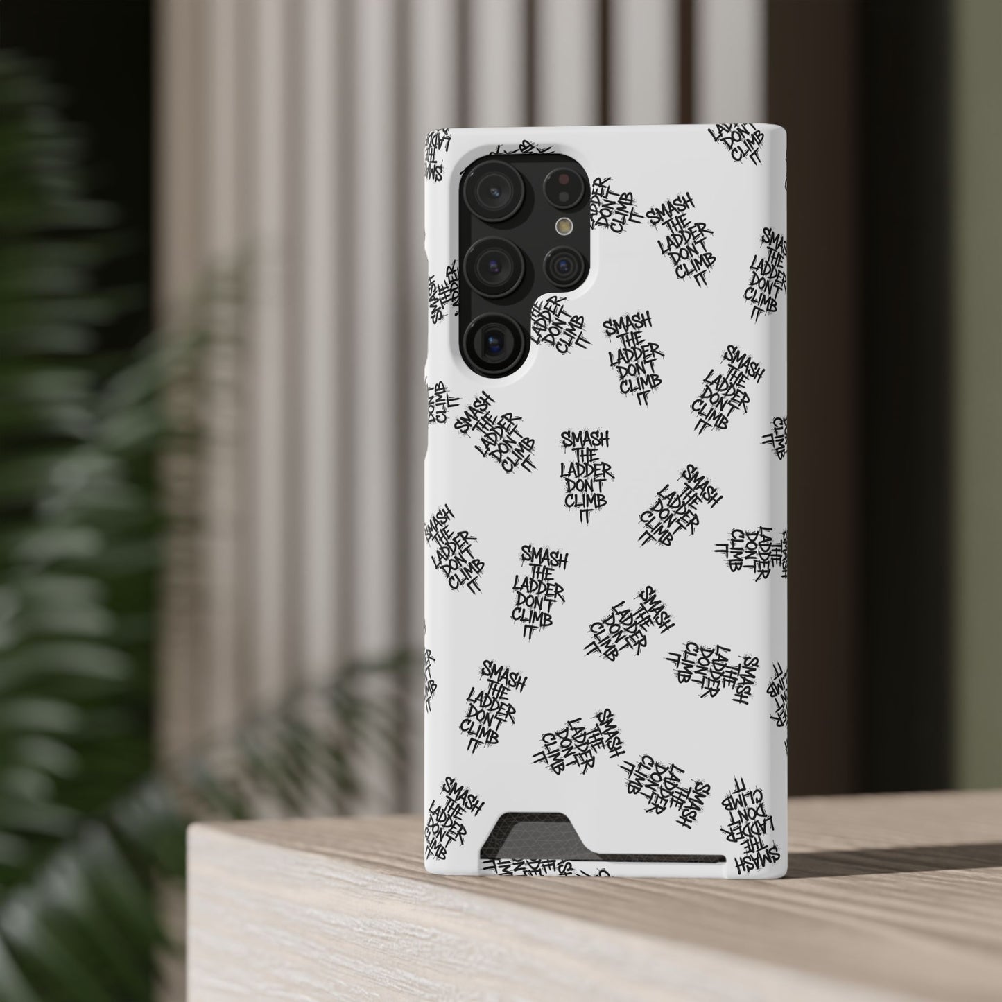 SMASH THE LADDER BLACK PATTERN Variant - Phone Case with Card Holder