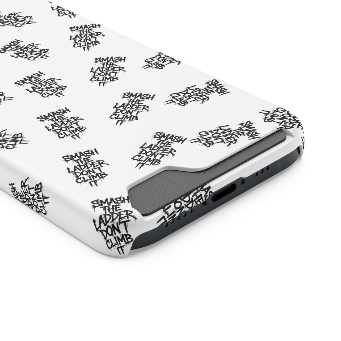 SMASH THE LADDER BLACK PATTERN Variant - Phone Case with Card Holder