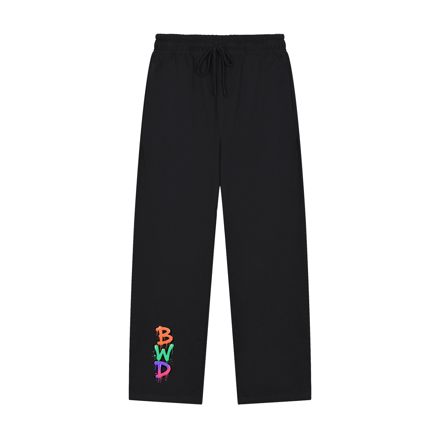 Solid Color Straight-Leg Sweatpants