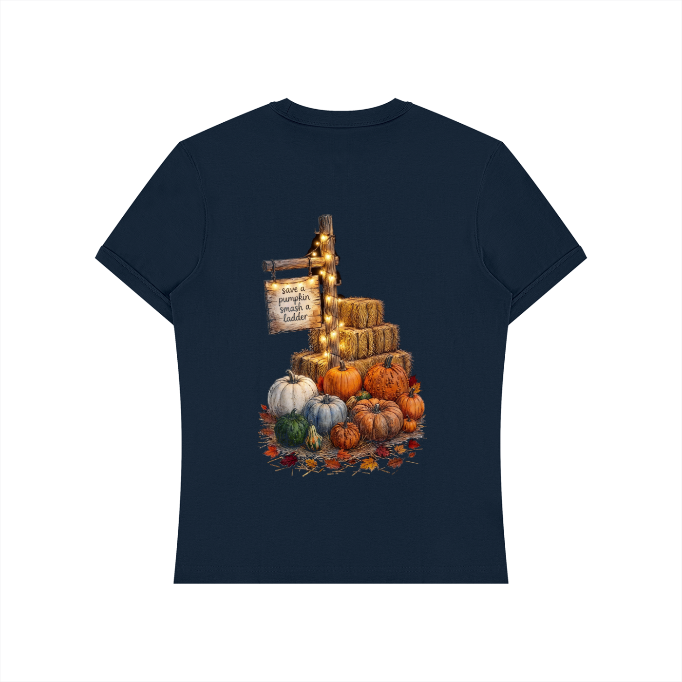 BWD PICKING PUMPKINS FITTED TEE