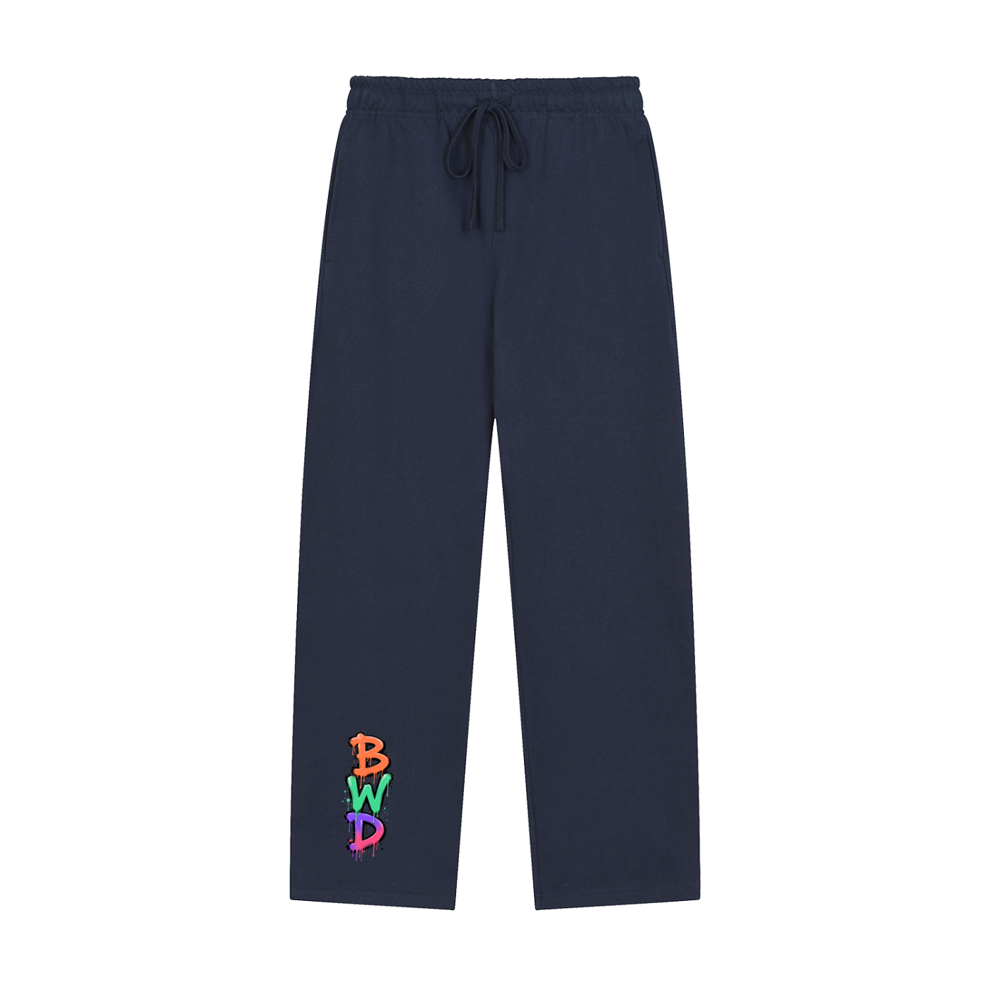 Solid Color Straight-Leg Sweatpants